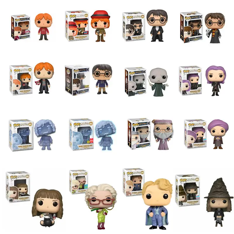 Figura de Vinilo FUNKO POP de la Serie Potter: Dumbledore, Filch, Sra. Norris, PROFESOR Quirrell, Ron, 10 cm, Muñeco Coleccionable de PVC
