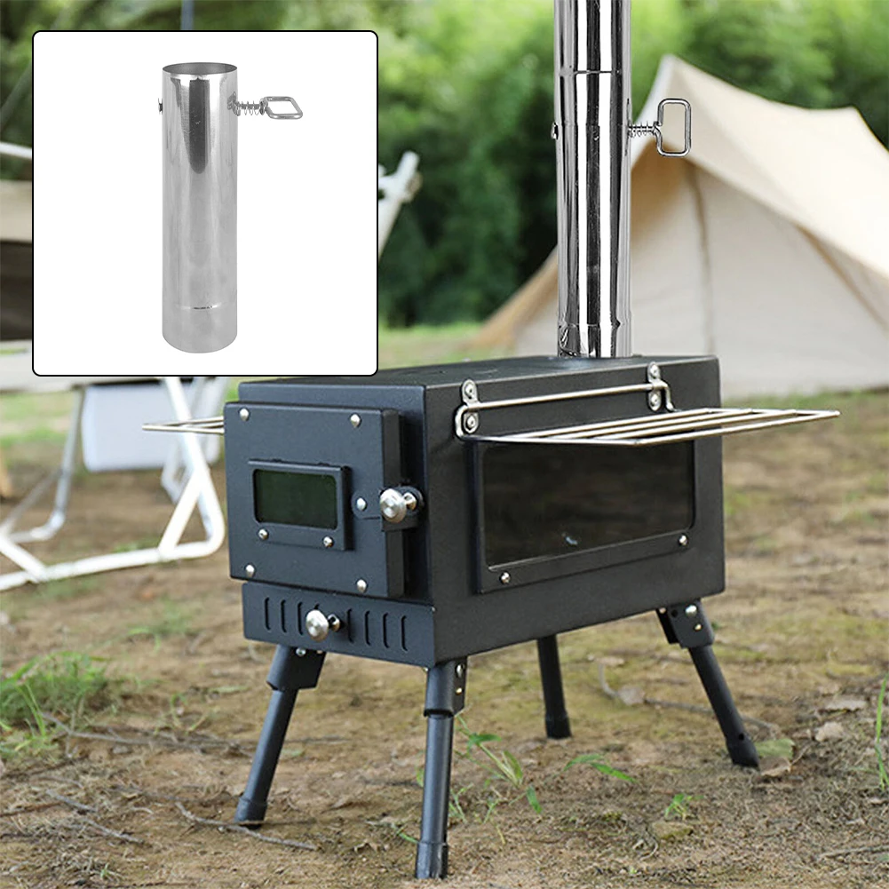 

Outdoor Stove Pipe Adjustable Stainless Steel Chimney Straight Pipe 60mm Wood Burning Heater Chimney Pipe For Camping