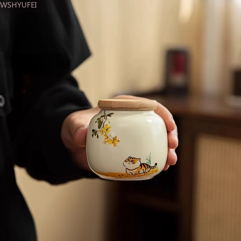 7.5X7CM--180ML Cat Pattern Small Keepsake Urns Funeral Urns for Human Ashes Pet Cat Dog Urns Ceramic Cat Memorial