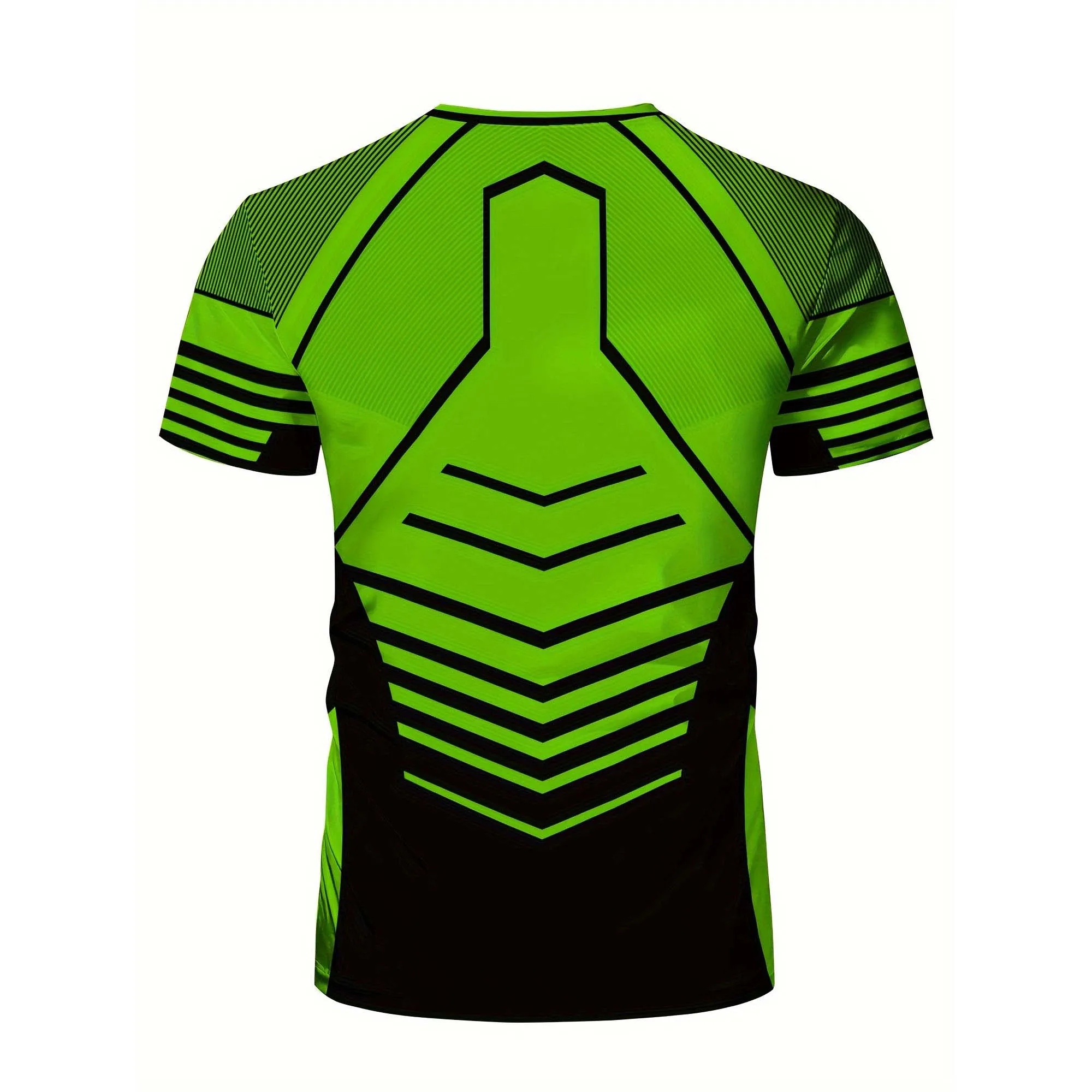 Male Tech‑Inspired Line Graphic Tee Short Sleeve O‑Neck Fitness Casual Daily Summer Tops