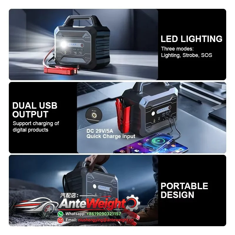 7000A 136500mAh 24V Portable Car Jump Starter Power Bank Boost Battery for up to 15L Diesel / 16L CAR Starter