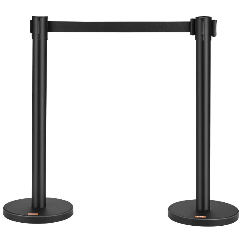 SucceBuy Crowd Control Stanchions 2/4/6Pack Carbon Steel Baking Painted Stanchion Queue Post with RetractableBelt for Exhibition