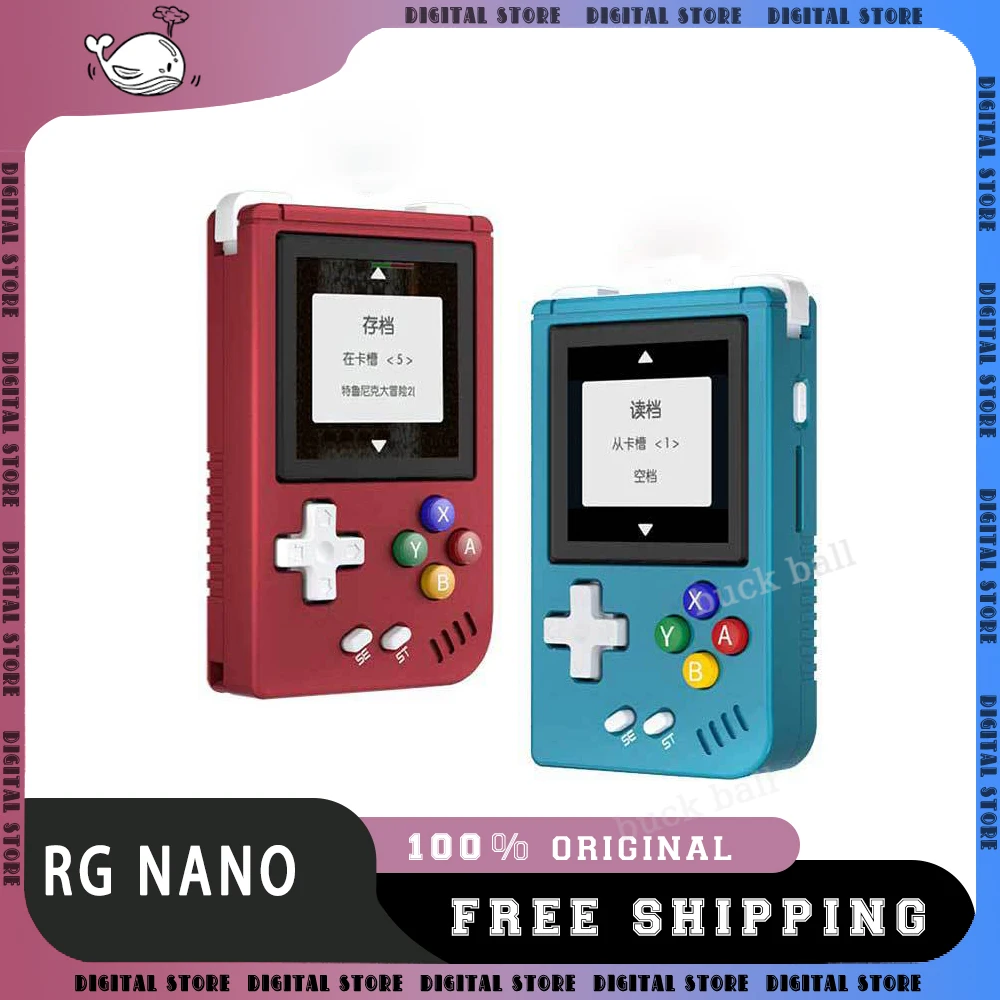 

Rg nano Retro Open Source Game Console Aluminum Alloy 1.54 Inch Ips Mini Portable Video Game Players With Music Game Boy Gifts