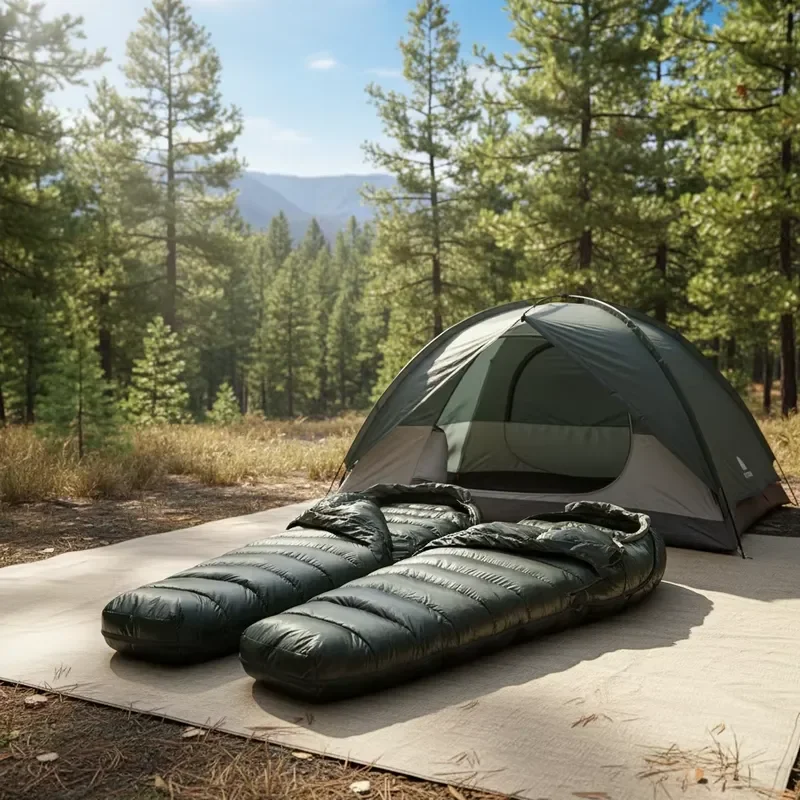 4 Season Ultra Light Mummy Sleeping Bag Waterproof Goose Down for Adult Outdoor Camping Winter Cold Weather Portable Backpack