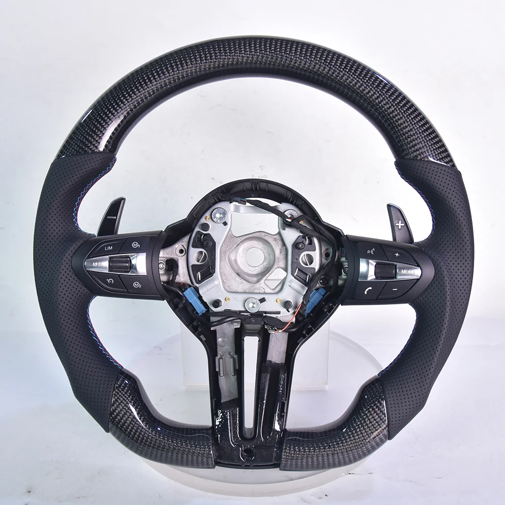 Suitable for BMW G20 G28 G30 G38 F10 F30 M3 M4 M5 M6 Forged Carbon Fiber LED Steering Wheel D-shaped Sports Modification