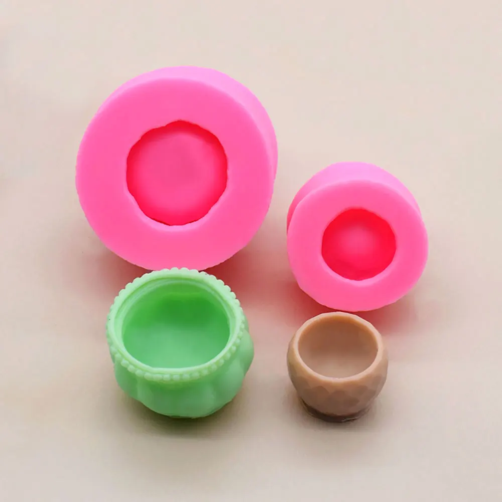 For Fun Flower Pot Clay Silicone Mold DIY Handmade Concrete Resin Molds Table Storage Box Candle Jar Making Mould Home Decor