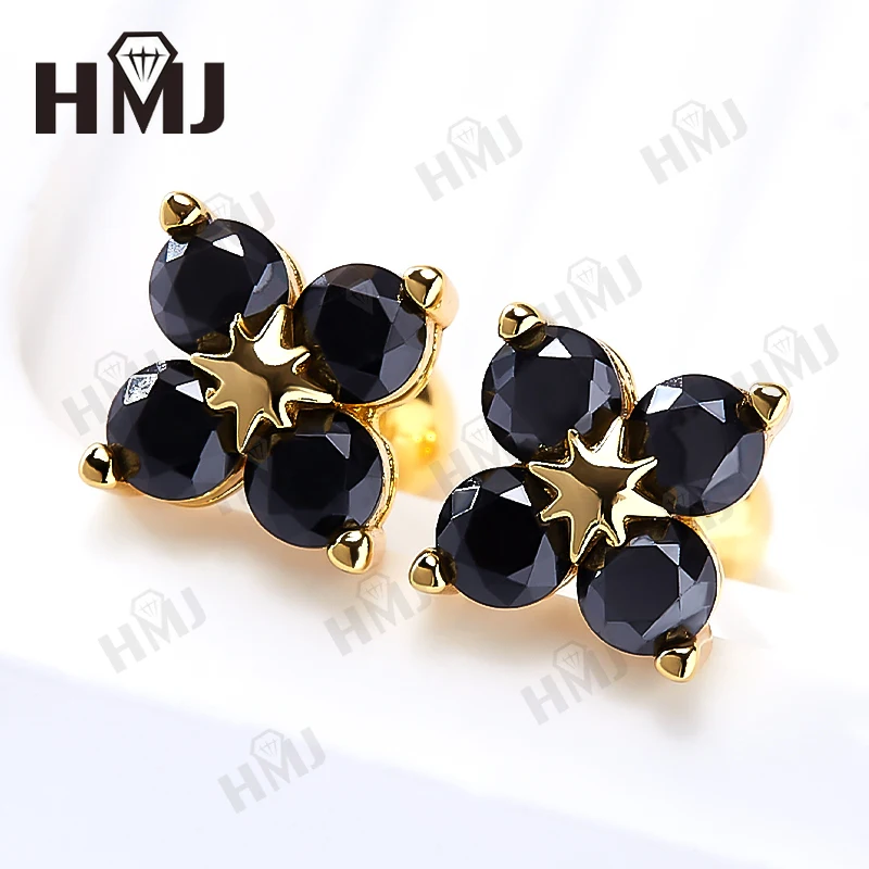 

Multicolor VVS1 Round Moissanite Stud Earrings for Women Men 4 Stones Classic s925 Sterling Silver with GRA Charms Gift Jewelry