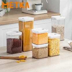 3pcs Cereal Sealed Jars Set Storage Airtight Container Tea Offee Grains Stackabler Transparent Kitchen Organizer Container Set