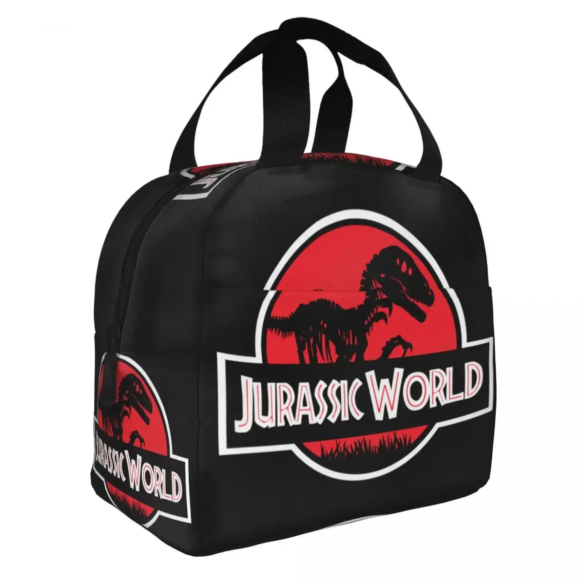 Custom Jurassic World Insulated Lunch Bag for Women Resuable Dinosaur World Cooler Thermal Lunch Box Kids School Children