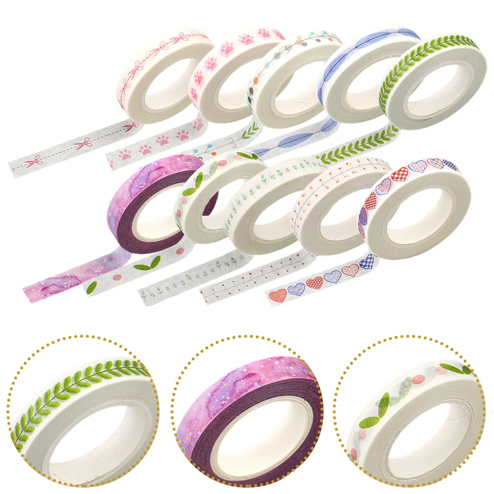10 рулонов ленты для скрапбукинга «сделай сам», лента для скрапбукинга, журнал, винтажная декоративная клейкая бумага, принадлежности для рукоделия, рулон наклеек