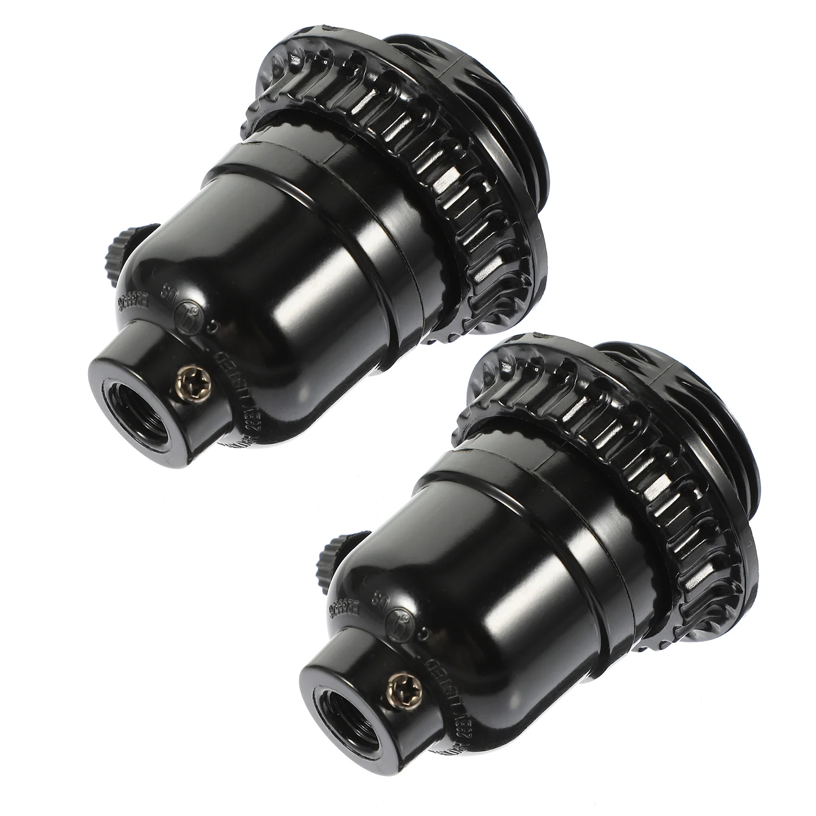 

2pcs E26/E27 Base Lamp Socket Vintage Bakelite Bulb Holder Heat Resistant Diy Pendant Lighting Fixture Parts Lamp Socket