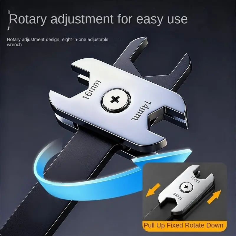 A20F-Universal 8 In One Torx Hex Wrench Plum Adjustable 360° Rotatable Automotive Repair Tool For Plumbers Measuring Device
