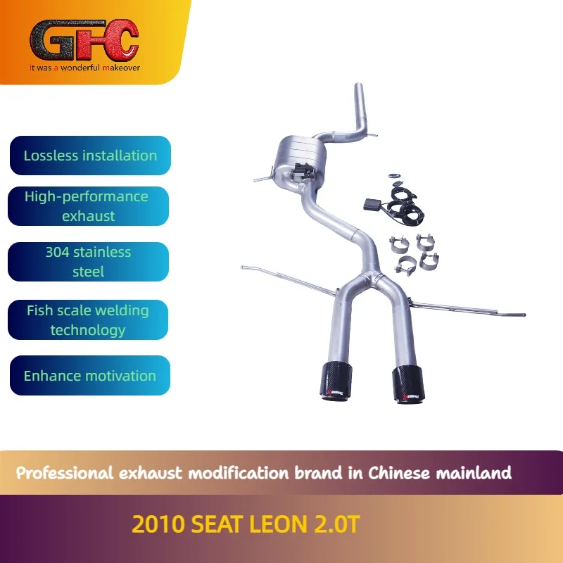 

GFC brand for the 2010 SEAT LEON 2.0T catback high performance variable valve exhaust with muffler and tips