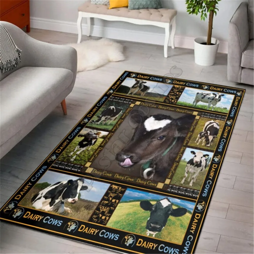 

Love Cows Rectangle Rug 3D All Over Printed Rugs Mat Rugs Anti-slip Carpet Home Decoration 08