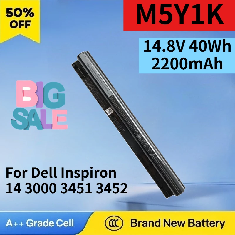 New M5Y1K 14.8V 40Wh 2200mAh Battery for Dell Inspiron 14 3000 3451 3452 3458 3551 3558 3567 15 5000 High Quality Laptop Battery