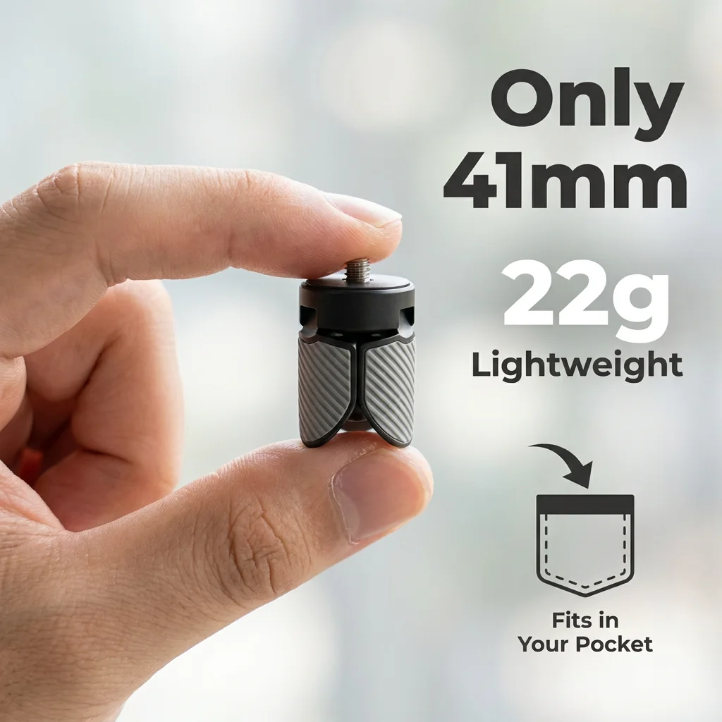 Suporte de Tripé Mini de Plástico com Montagem de Parafuso 1/4'' para Câmera de Ação Gopro, Vídeo, Telefone, Vlog, Suporte para DJI Pocket 3 4