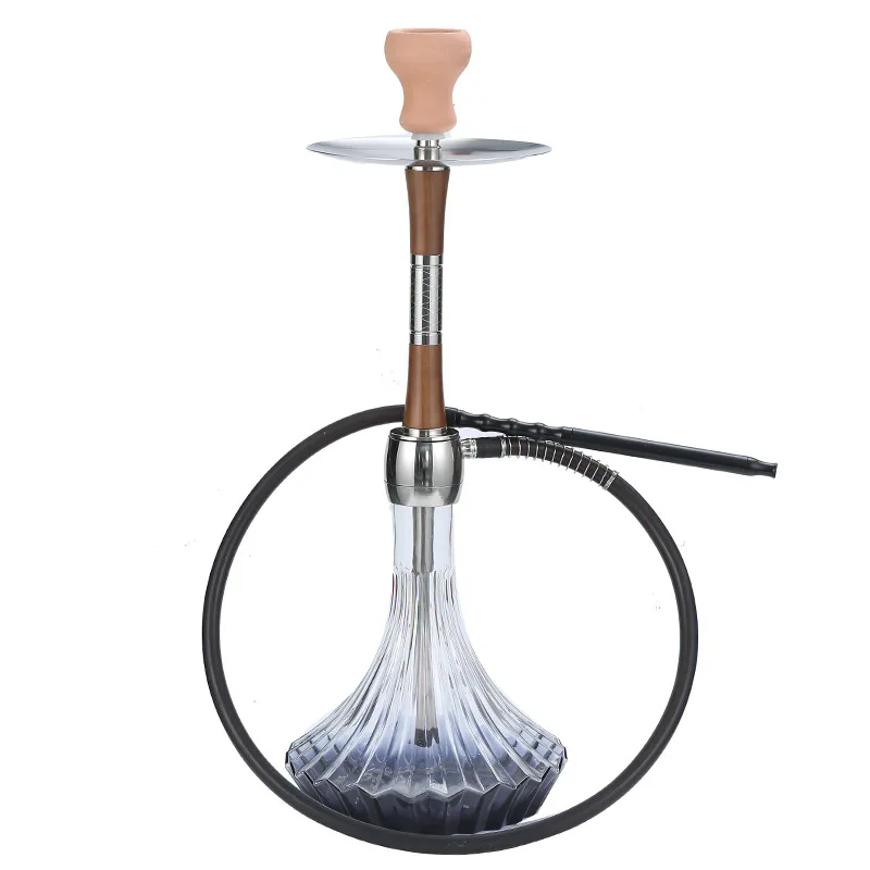 Nightclub Wood Hookah Kit Colorful Base Shisha Set Single Tube, Hookah, Original, Full, Water Pipe, Smoke Accessories, New, 58cm