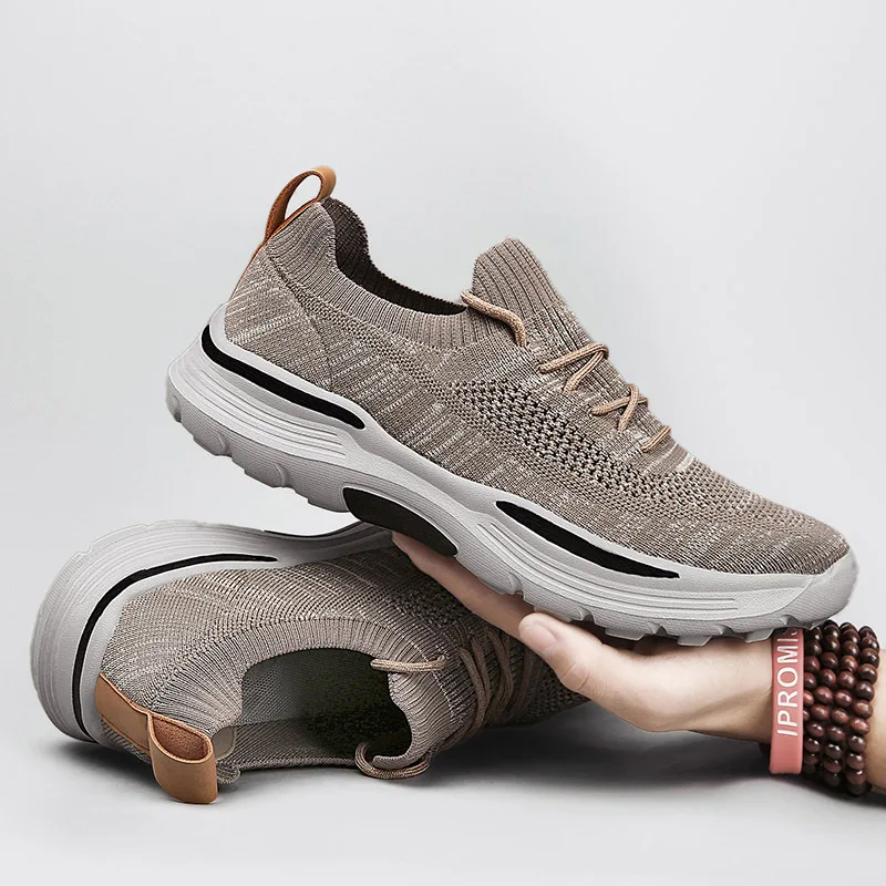 Hot Sale Men Casual Shoes Light Breathable Men's Sneakers Mesh Anti-Odor Walking Shoes Luxury Lace Up Increse Male Tenis Shoe