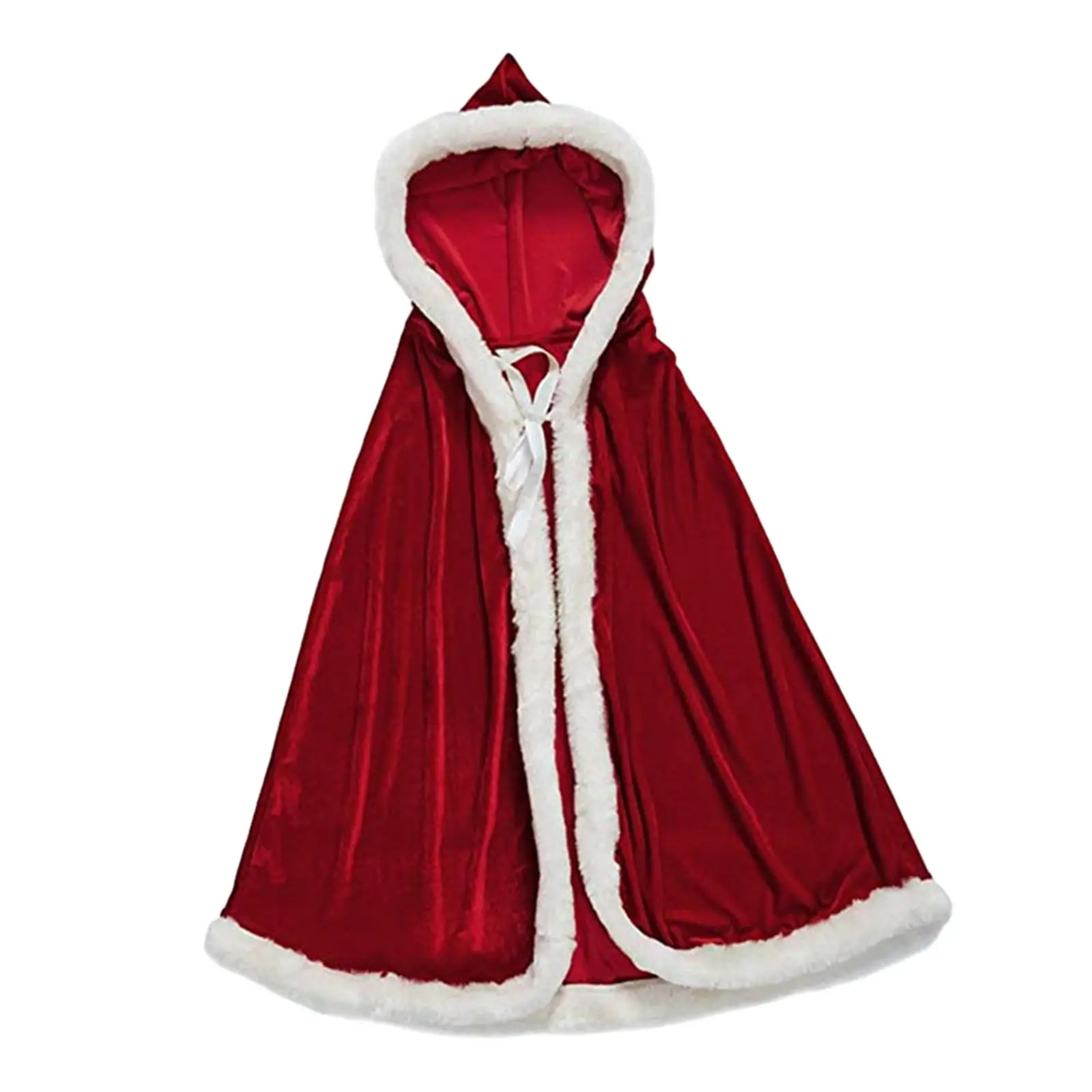3x Halloween Christmas Costume Cloak Velvet Hooded Cape Lightweight Santa Claus Robe for Props Themed Party Stage Performance