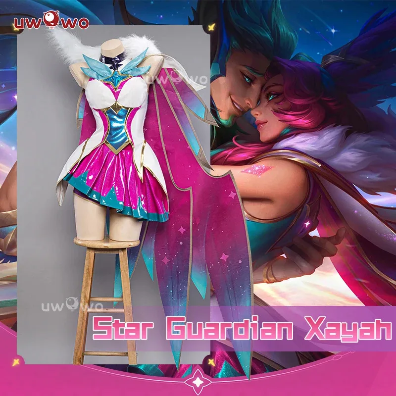 

LAST BATCH UWOWO Xayah Cosplay Costume Star Guardian League of Legends/LOL: SG Xayah Cosplay With Wings Halloween Costumes SG