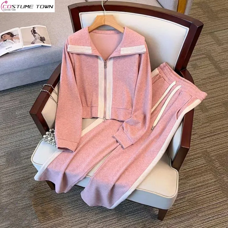 Casual Set Autumn New Style Small Fragrant Luxury Casual Top+Fashionable Wide Leg Pants Two Piece Set
