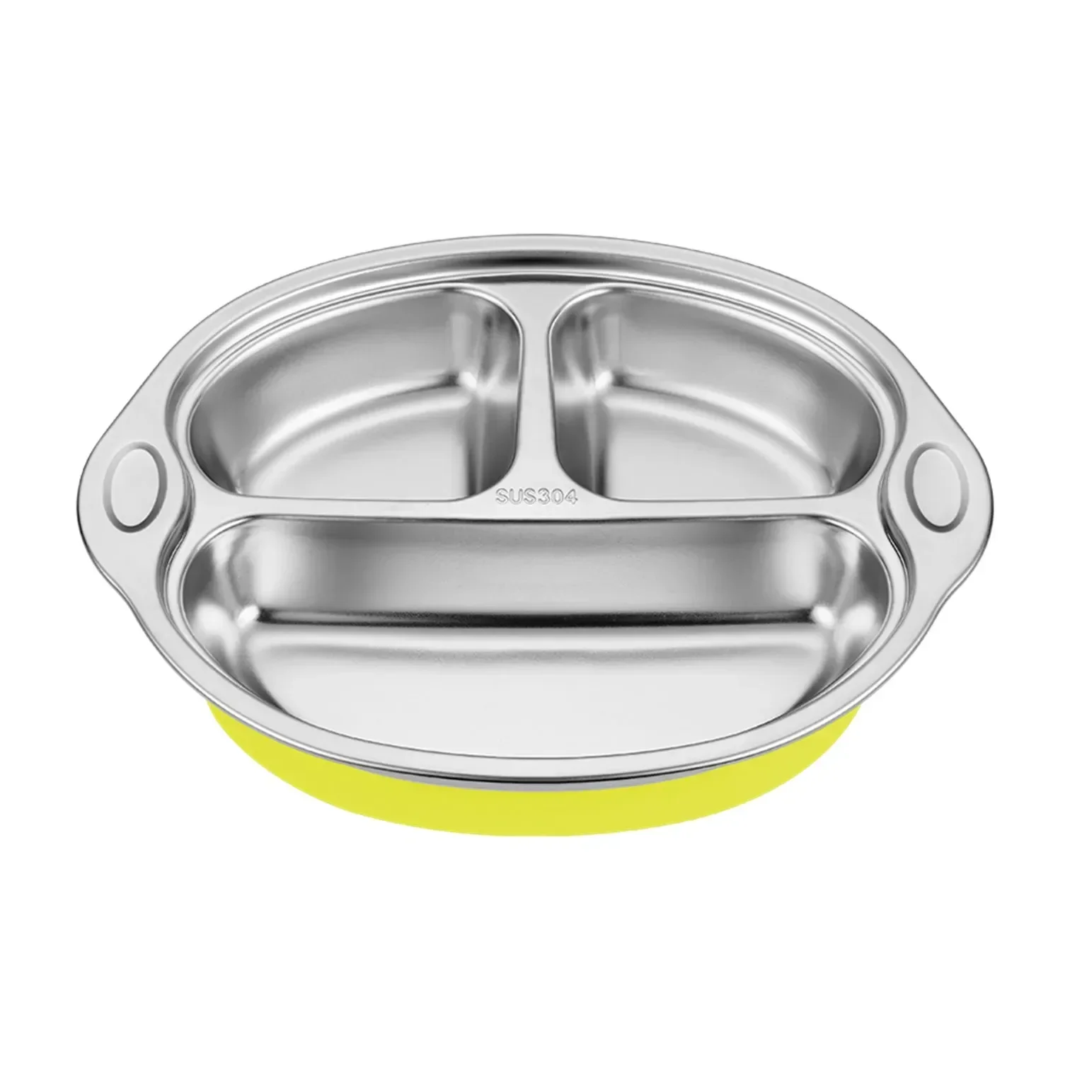 Certificate Safe 304 Stainless Steel Baby Feeding Dish with Silicone Suction Cup Children Tableware Kid's Dining Bowl