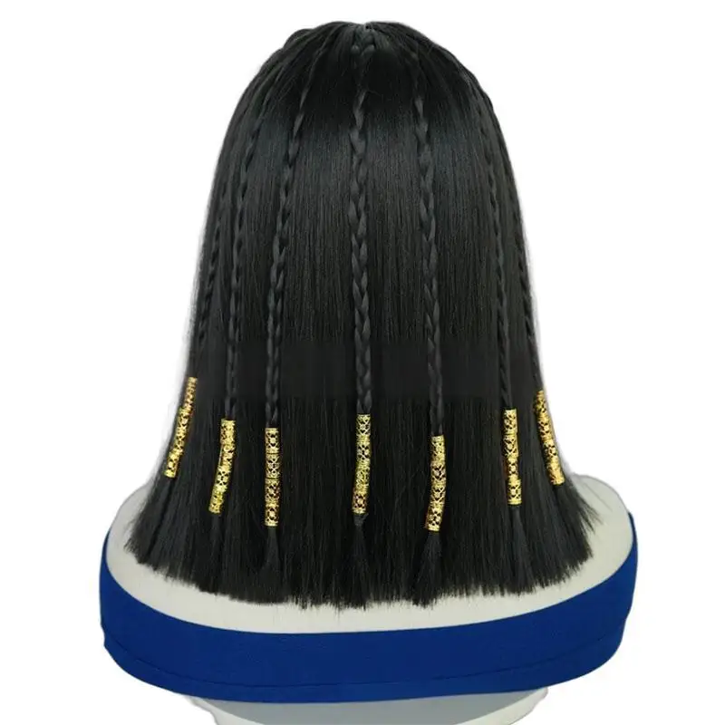 Vrouw Cleopatra Cosplay Egypte Koningin Pruik Cleopatra Accessorie Hoofddeksel Dans Halloween Party Rollenspel Cosplay Pruik Kostuum