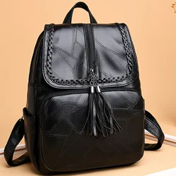 Stylish Womens Leather Backpack - Durable Soft PU Material, Versatile Student & Travel Bag, Fashionable Ladys Choice with