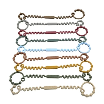 Çok Yönlü Diş Çıkarma Oyuncak Şişe Tutucu Silikon Kayış Pratik ve Güvenilir Diş Kaşıyıcı Oyuncak Bebek Arabası Sandalyesi