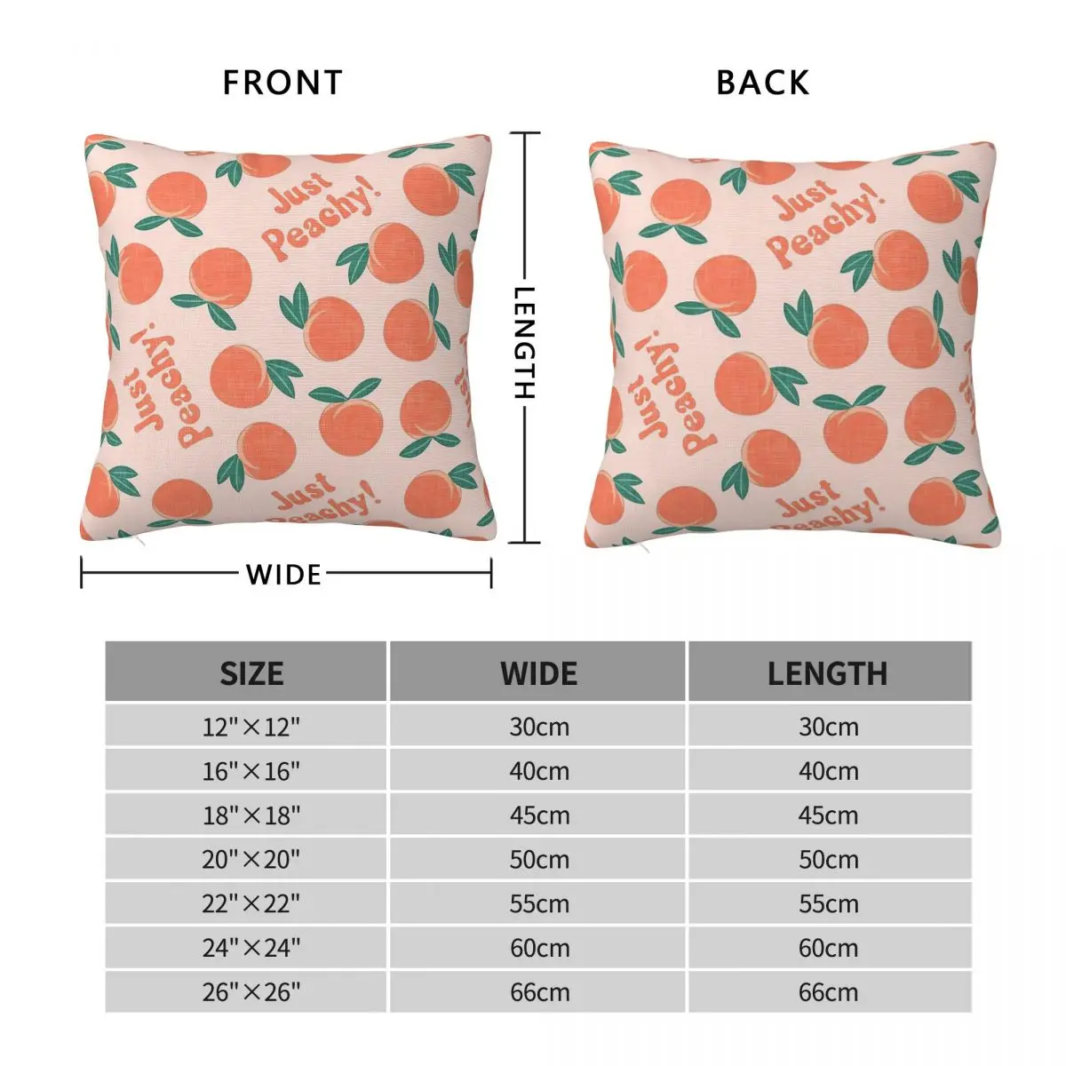 Just Peachy On Pink Square Pillowcase Polyester Linen Velvet Printed Zip Decor Home Cushion Cover 45x45