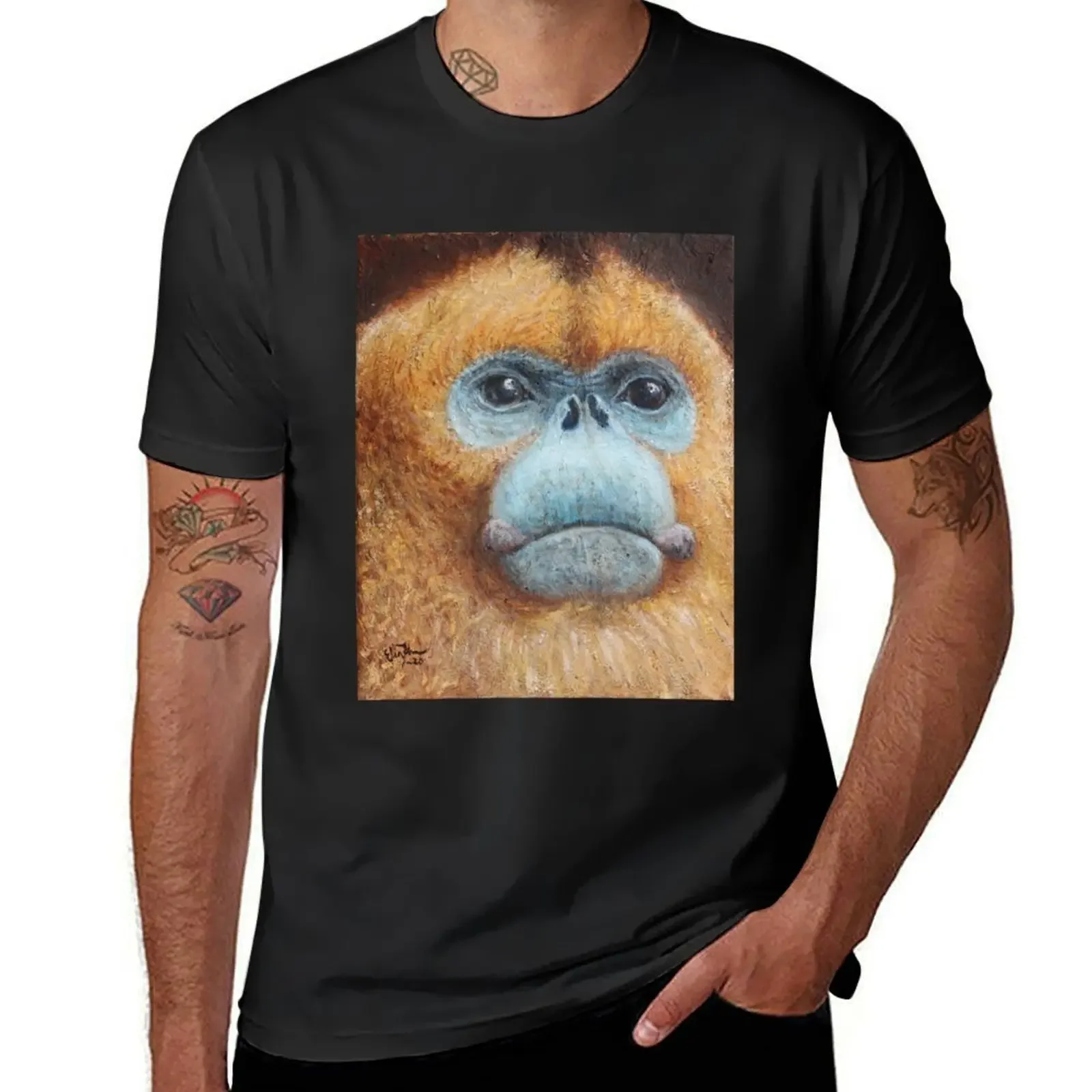 Golden snub-nosed monkey T-Shirt kawaii clothes vintage t shirts plus size tops shirts graphic tee anime shirts men