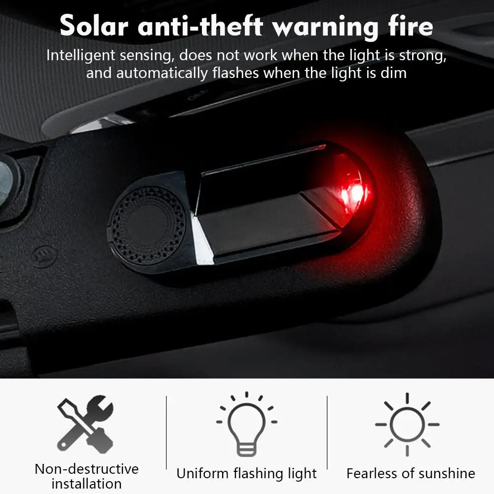 Car Fake Security Light with Aromatherapy Solar Powered Simulated Dummy Alarm Wireless Warning Anti-Theft Caution Lamp LED Light