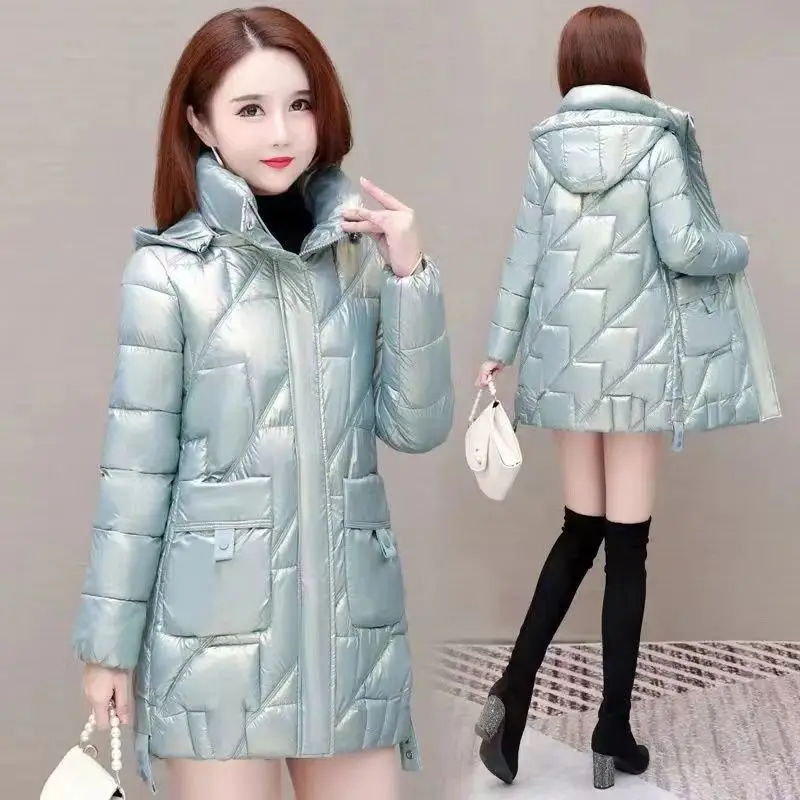 Imagem -06 - Jaqueta de Algodão Médio Longo para Baixo Feminina Sobretudo Grosso Parca Quente Moda Casual Outwear de Inverno Coreano Novo 2023