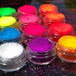 12 słoik ultracienki jasny matowy Pigment w proszku Neon Eyeshadow stos Pigment zestaw Mica kosmetyczne Neon Pigment wieżowych tęczy FD22