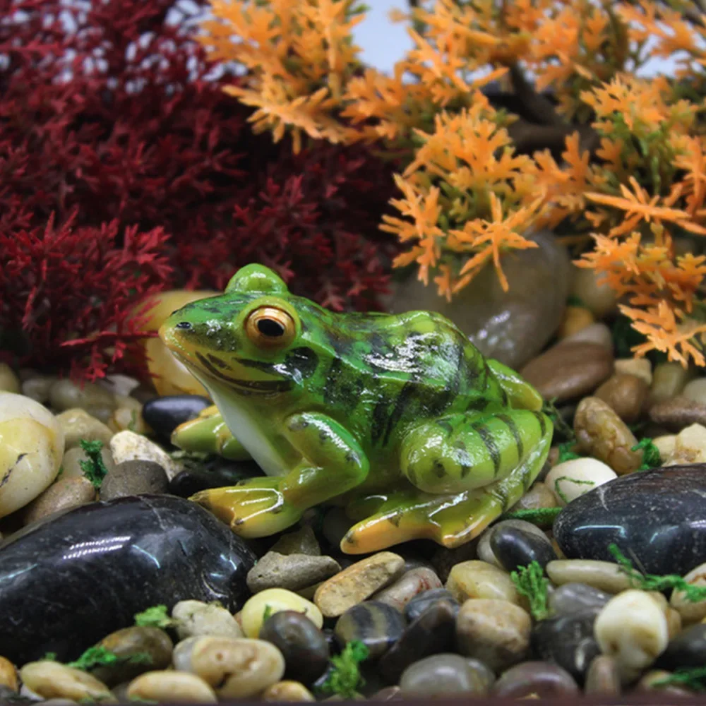 Mini Resin Frog Statue Life Like Durable Terrarium Micro Landscape Frog Animal Figurine Desktop Home Pond Fish Tank Yard Decor