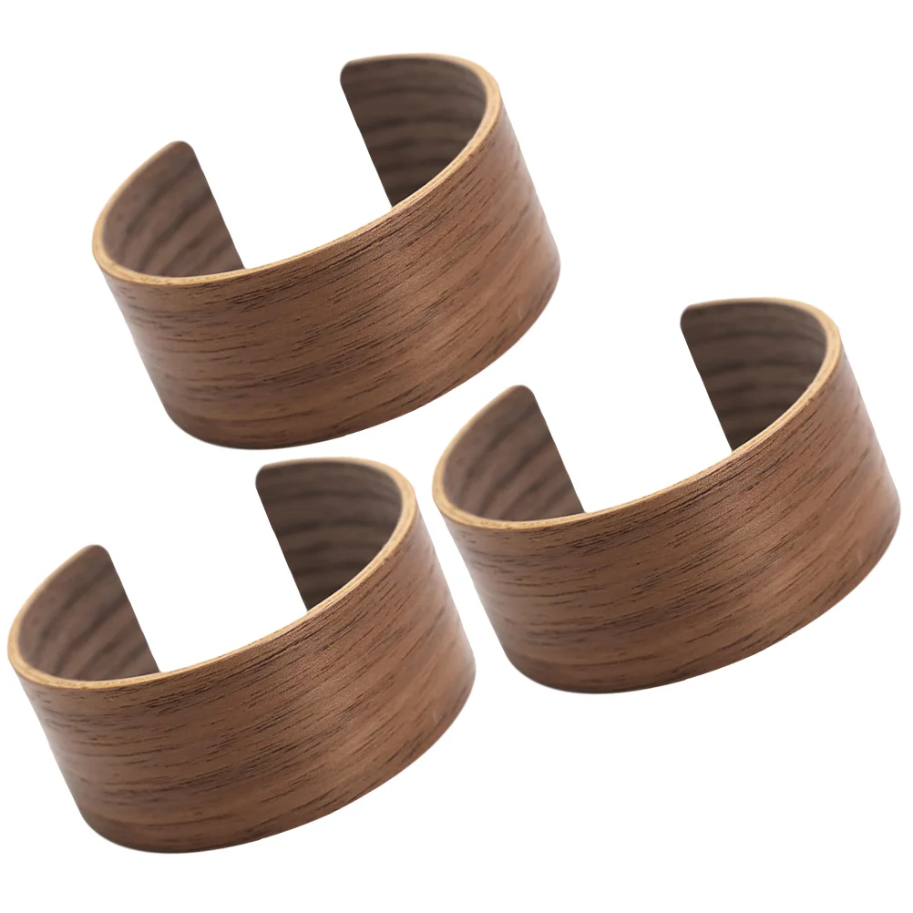 3 Pcs Iced Coffee Wooden Minimalist Cup Holder Insulated Sleeve Decorate Drink Cover Sleeves Reusable Hot