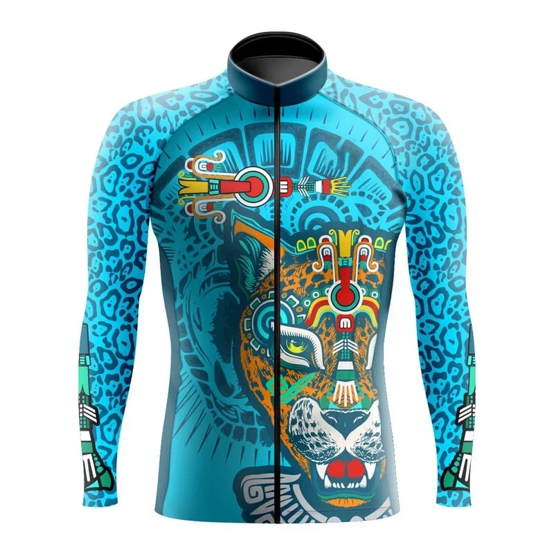 Green Cycling Jersey Long Sleeve Men Mountain Road Bike Jersey Team Bicycle Clothing Mtb