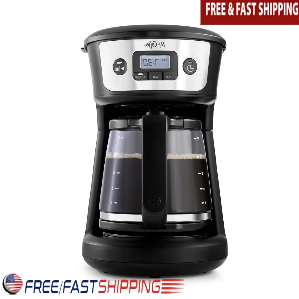 

12 Cup Programmable Coffee Maker Strong Brew Selector Auto Pause Brew Later 4 Hour Auto Shutoff Coffee Brewer Machine