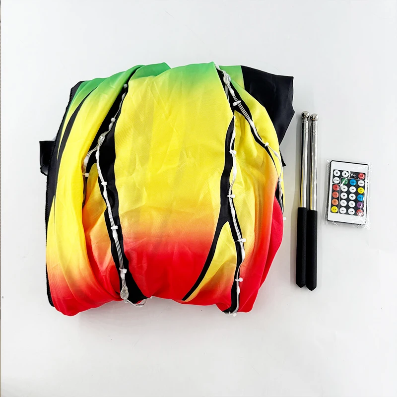 متوهجة LED الملونة قوس قزح فراشة أجنحة الرقص أزياء مسرحية ملحق الدعائم النساء الفتيات أجنحة الزخرفية #6