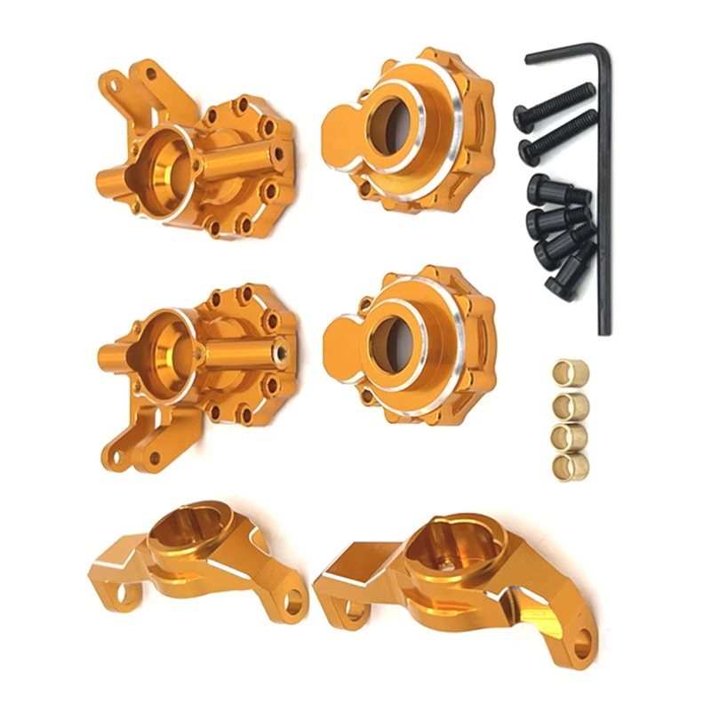 RC Car Upgrade Front Axle C Steering Cup Kit For TRAXXAS 1/10 TRX4 HUANGBO 1/10 R1001 R1002 R1003 RC Car Toy Parts Gold