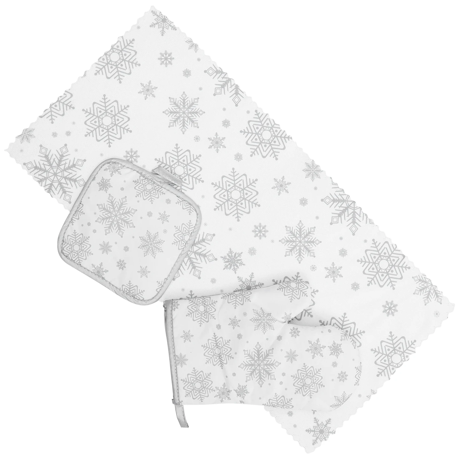 

Christmas 3 Piece Baking Set High Temperature Resistant Oven Mitts Pot Holder Heat Insulated Gloves for Safe Cooking