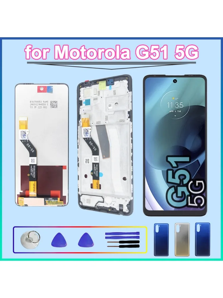 Wyświetlacz LCD z ekranem dotykowym (digitizer) z ramką do Motorola Moto G51 5G (XT2171-2, XT2171-1) - przetestowany — zdjęcie produktu 7