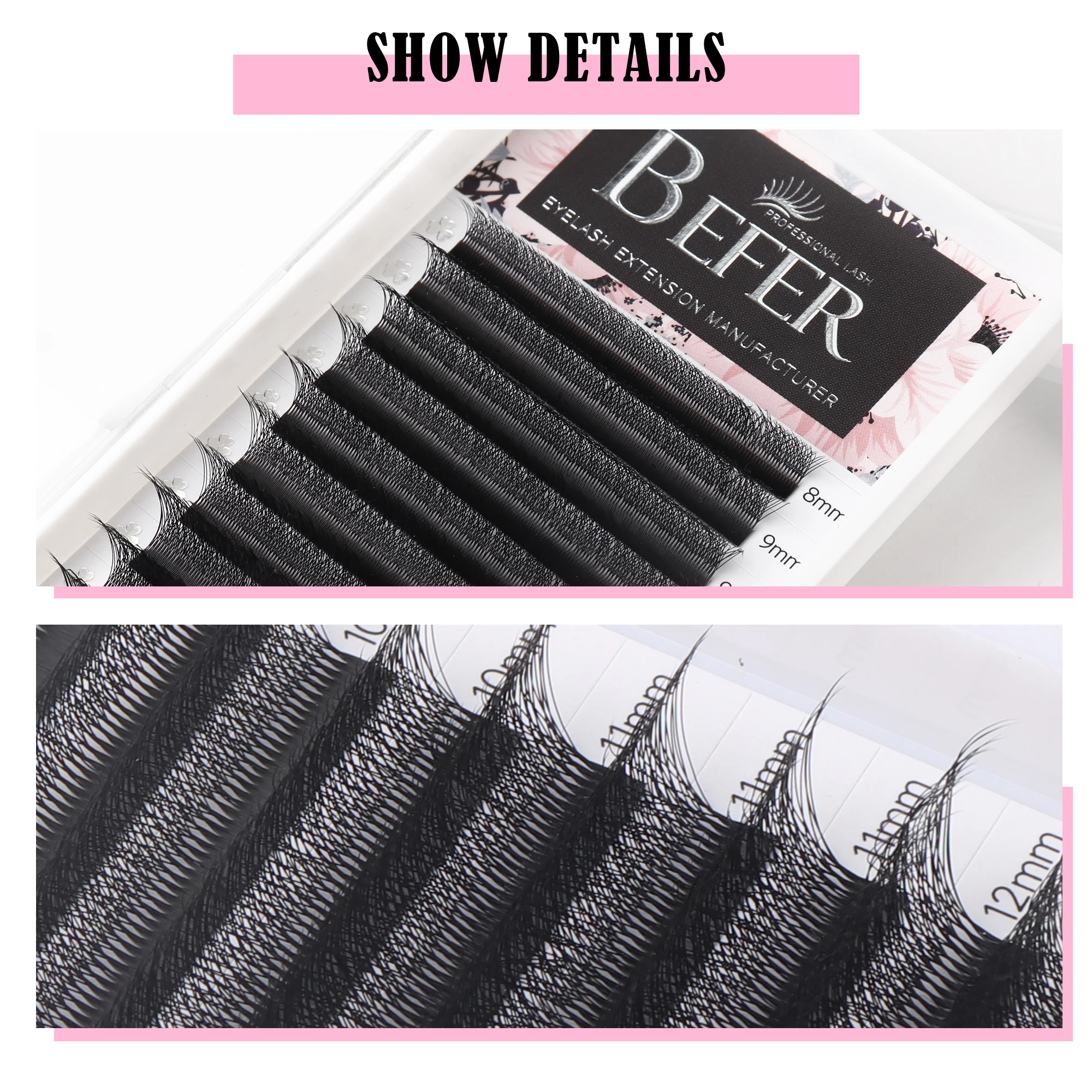 Befer Cilios YY/3D/4D/5D/6D W Shaped Fake Eyelashes Extension Technologic Fiber High Quality Soft Natural Professional Wholesale