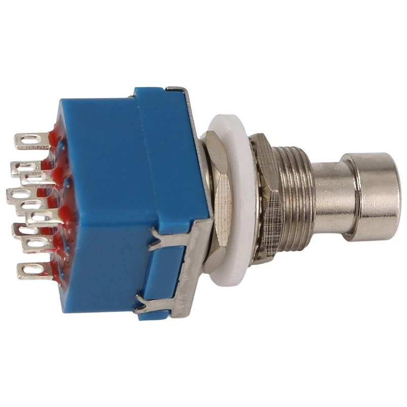 2 pezzi interruttori per effetti per chitarra 9 pin 3Pdt scatola per effetti per chitarra Stomp foot interruttore in metallo True Bypass blu