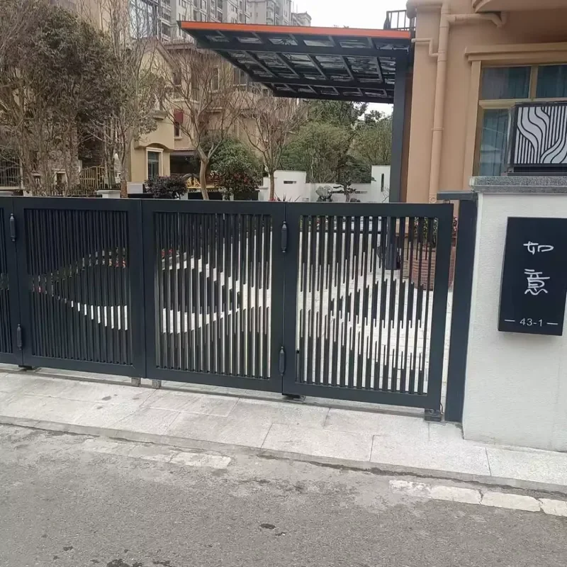 Custom Professional Flame Retardant Fouling Resistance Anti-Explosion Aluminum Alloy Automatic Sliding Gates for Villas Metal