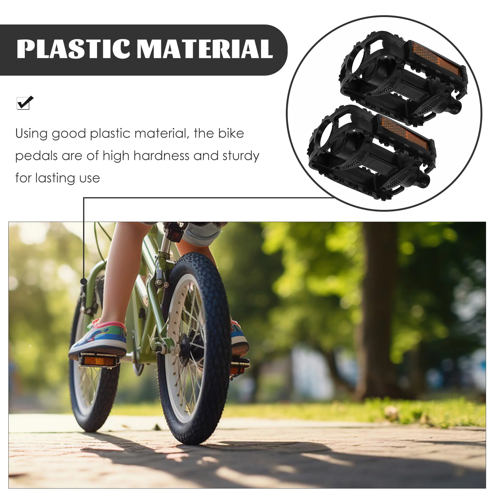 

Kids Bike Pedals Durable Lightweight Easy Install Mountain Bicycle Accessories Child Outdoor Gifts Black Fits Most