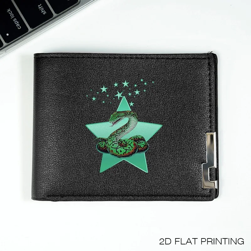 محفظة من جلد البولي يوريثان بشعار نجم الثعبان بتصميم بسيط للرجال الحديثين وخفيفة الوزن ومتينة وإكسسوارات أزياء الأعمال #1