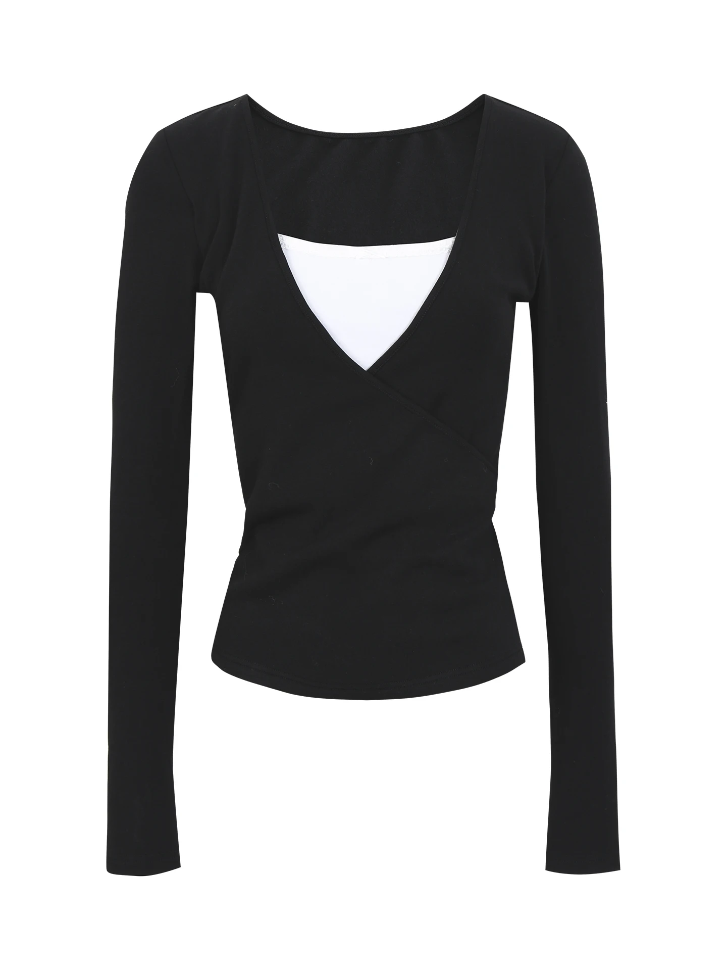 

Bla Long Sve Base irt Женская футболка для внутреннего ношения прямого кроя из смеси хлопка с эластичным волокном V-Ne Winter Season Faion