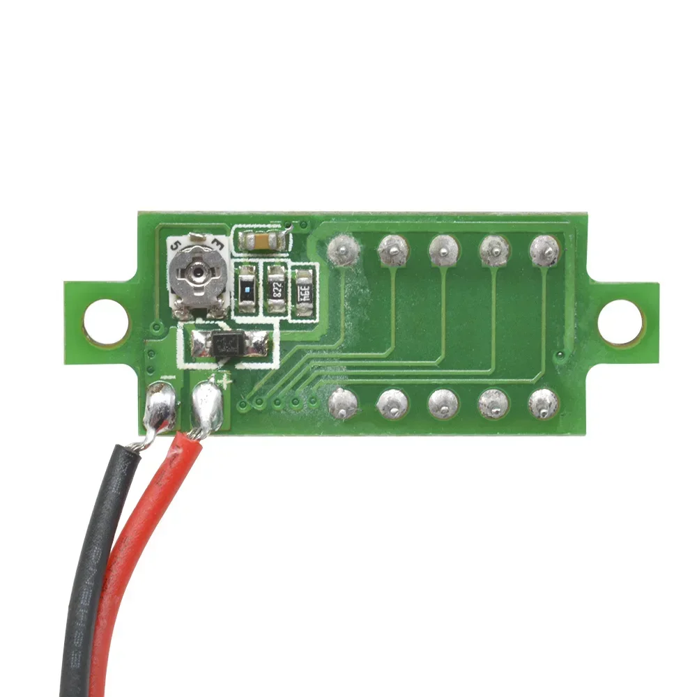 Voltímetro Digital LED de CC de 0,28 pulgadas, medidor de voltaje de 5-30V, Detector de probador de voltaje de energía móvil para automóvil, rojo, verde, azul, amarillo