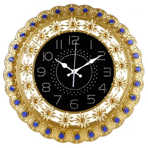Великолепные золотые металлические настенные часы в стиле ретро, 10 дюймов, винтажные круглые декоративные, бесшумные качественные кварцевые часы без тикания
